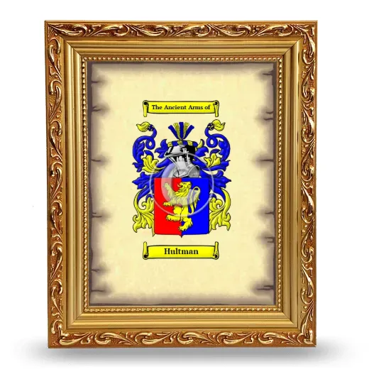 Hultman Coat of Arms Framed - Gold