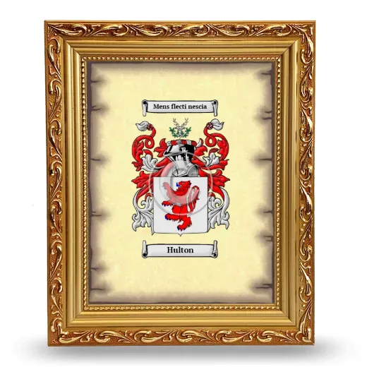 Hulton Coat of Arms Framed - Gold