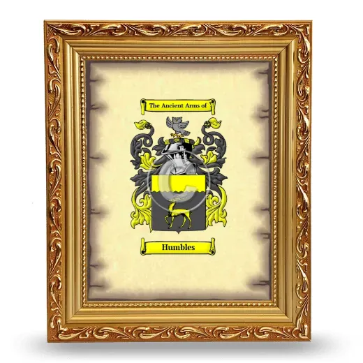 Humbles Coat of Arms Framed - Gold