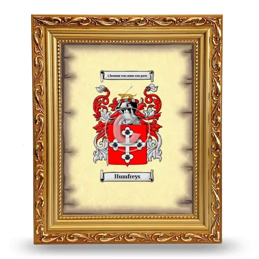 Humfreys Coat of Arms Framed - Gold