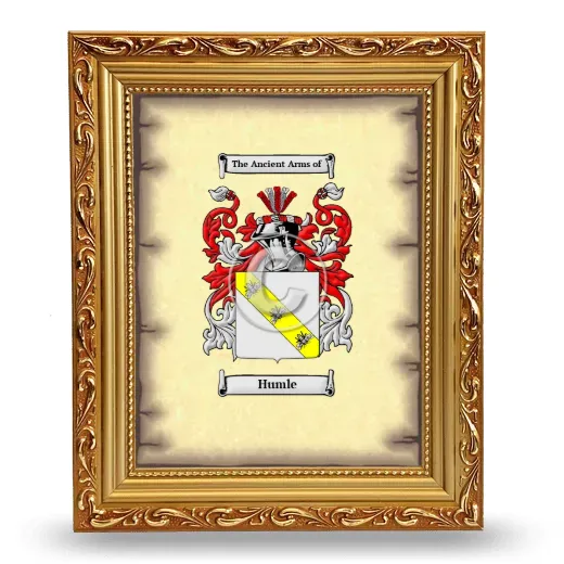 Humle Coat of Arms Framed - Gold