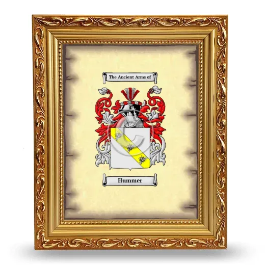 Hummer Coat of Arms Framed - Gold