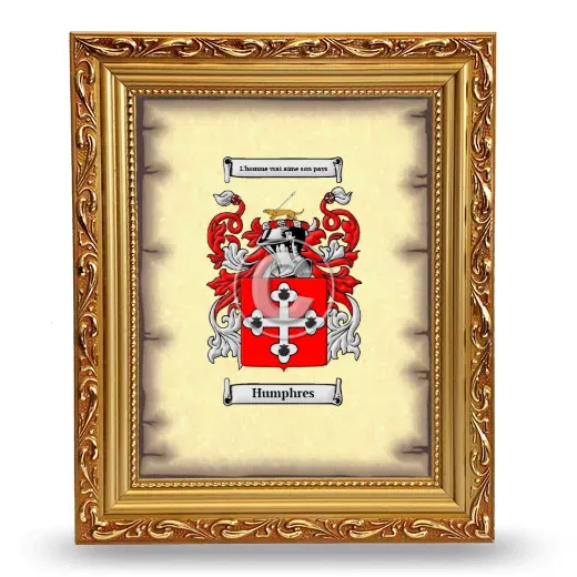 Humphres Coat of Arms Framed - Gold