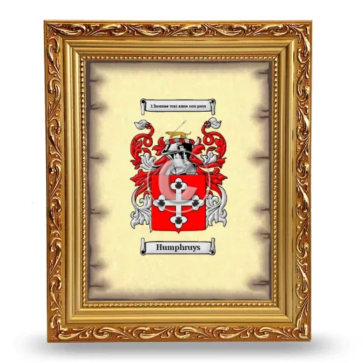 Humphruys Coat of Arms Framed - Gold