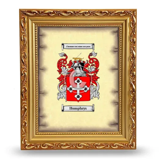 Humphrys Coat of Arms Framed - Gold