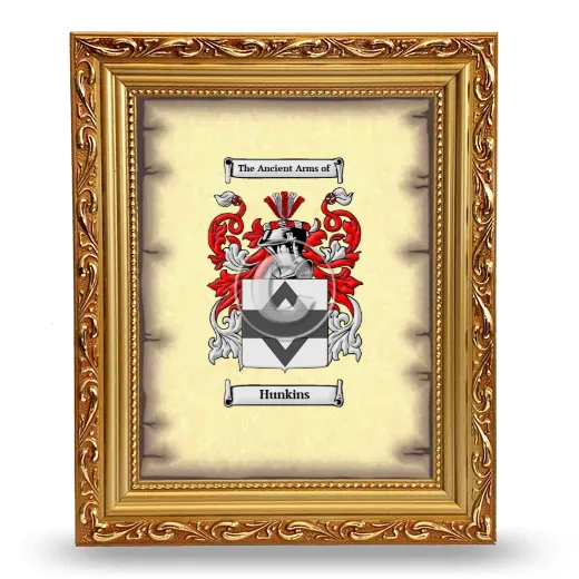 Hunkins Coat of Arms Framed - Gold