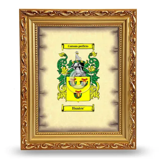 Hunter' Coat of Arms Framed - Gold
