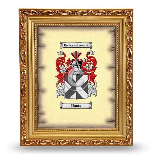 Hunts Coat of Arms Framed - Gold