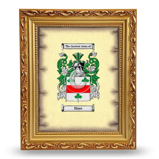 Hure Coat of Arms Framed - Gold