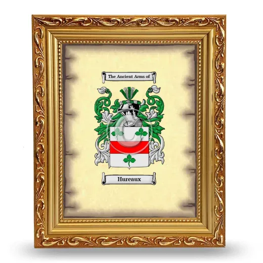Hureaux Coat of Arms Framed - Gold