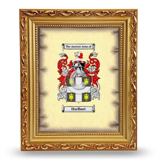 Hurlburt Coat of Arms Framed - Gold