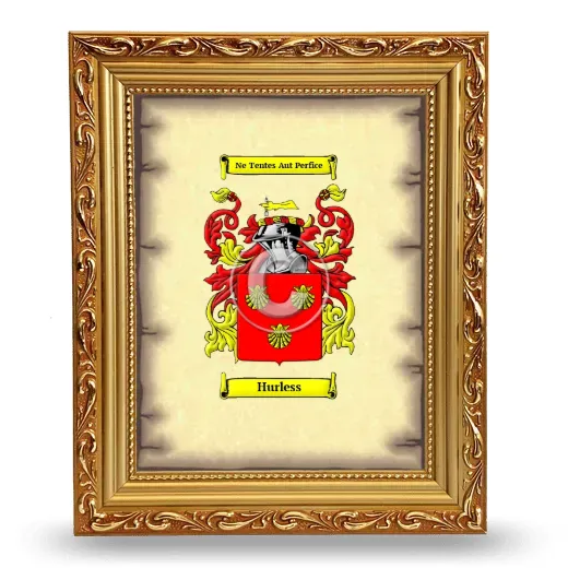 Hurless Coat of Arms Framed - Gold