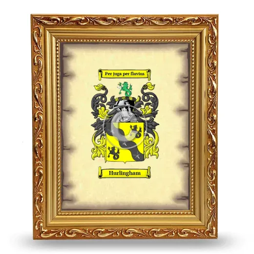 Hurlingham Coat of Arms Framed - Gold