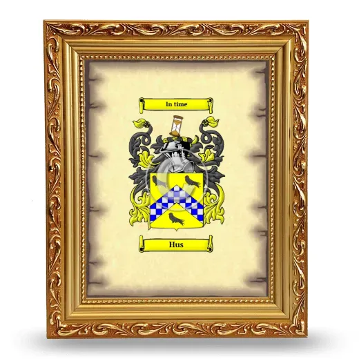 Hus Coat of Arms Framed - Gold