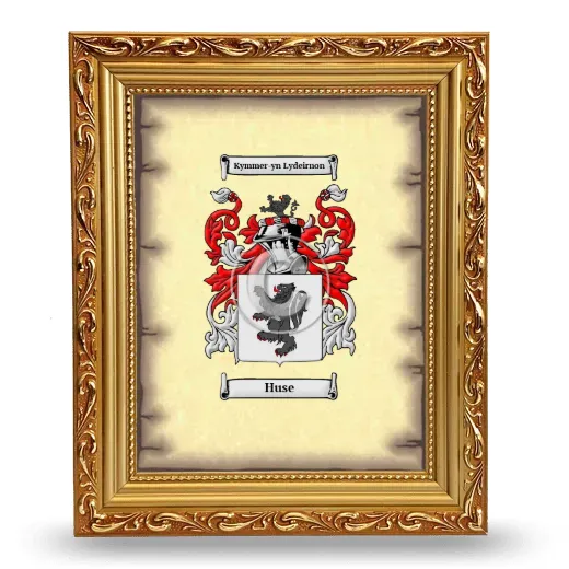 Huse Coat of Arms Framed - Gold