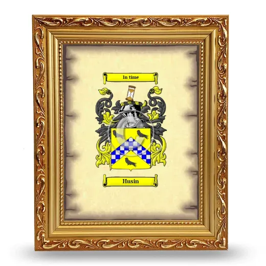 Husin Coat of Arms Framed - Gold