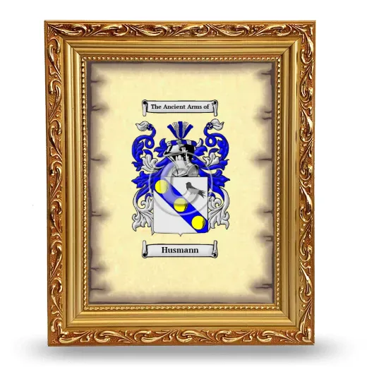Husmann Coat of Arms Framed - Gold