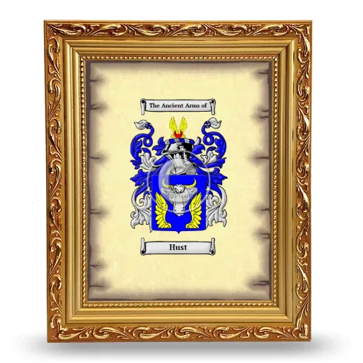 Hust Coat of Arms Framed - Gold