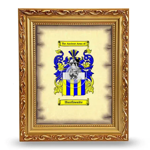 Husthwaite Coat of Arms Framed - Gold