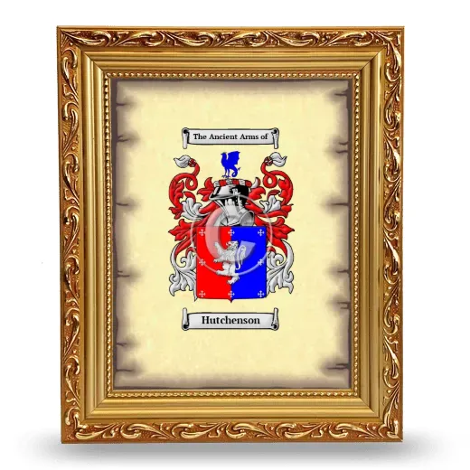 Hutchenson Coat of Arms Framed - Gold