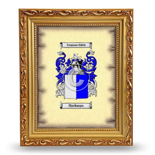 Hyckmyn Coat of Arms Framed - Gold