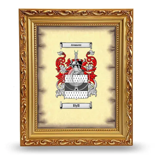 Hyll Coat of Arms Framed - Gold