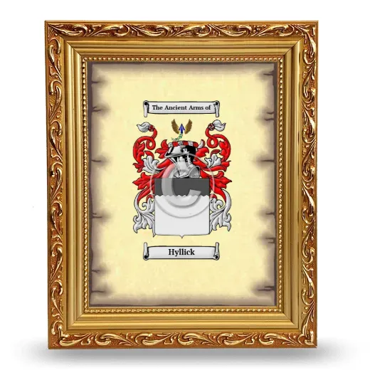 Hyllick Coat of Arms Framed - Gold