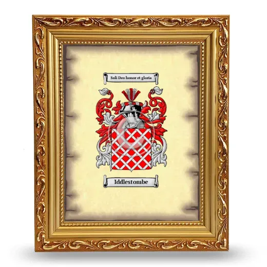 Iddlestombe Coat of Arms Framed - Gold