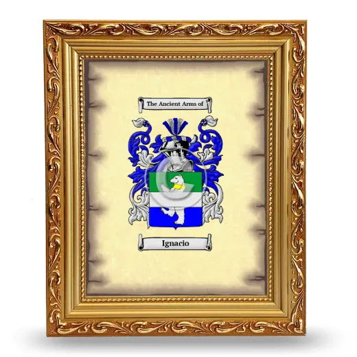 Ignacio Coat of Arms Framed - Gold