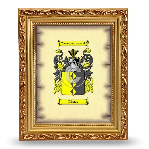 Illings Coat of Arms Framed - Gold