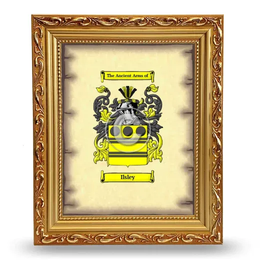 Ilsley Coat of Arms Framed - Gold
