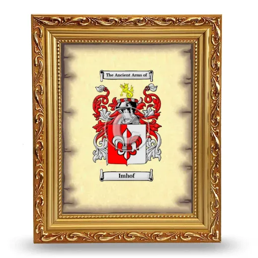Imhof Coat of Arms Framed - Gold