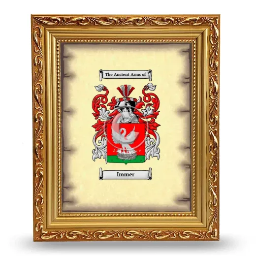 Immer Coat of Arms Framed - Gold