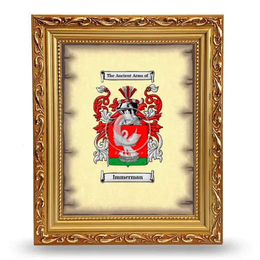Immerman Coat of Arms Framed - Gold