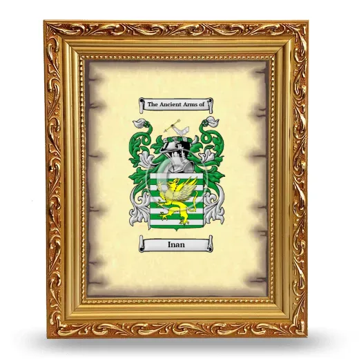Inan Coat of Arms Framed - Gold