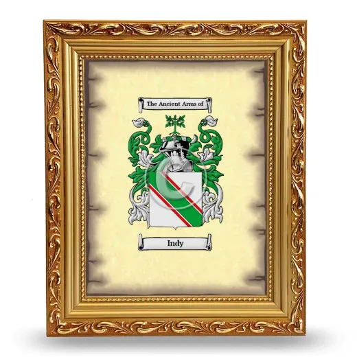 Indy Coat of Arms Framed - Gold