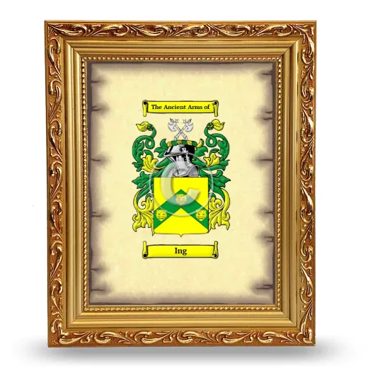 Ing Coat of Arms Framed - Gold