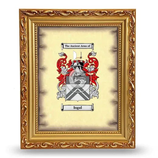 Ingal Coat of Arms Framed - Gold