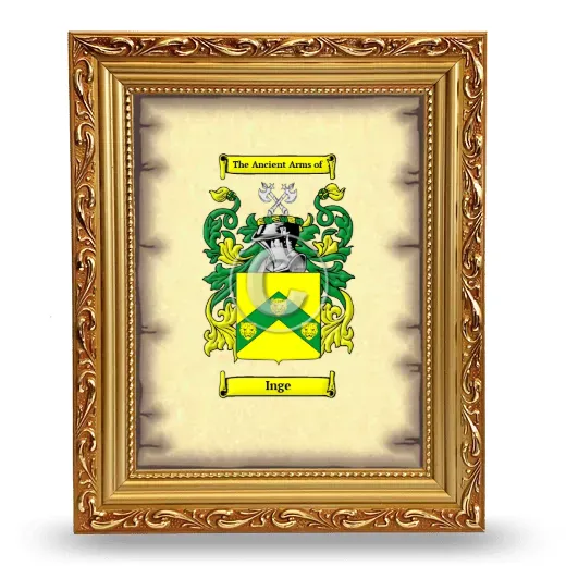 Inge Coat of Arms Framed - Gold