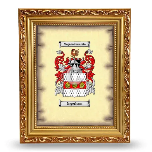 Ingerham Coat of Arms Framed - Gold