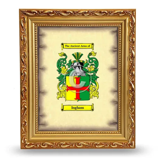 Ingham Coat of Arms Framed - Gold