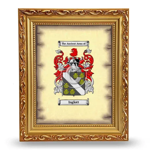 Inglott Coat of Arms Framed - Gold