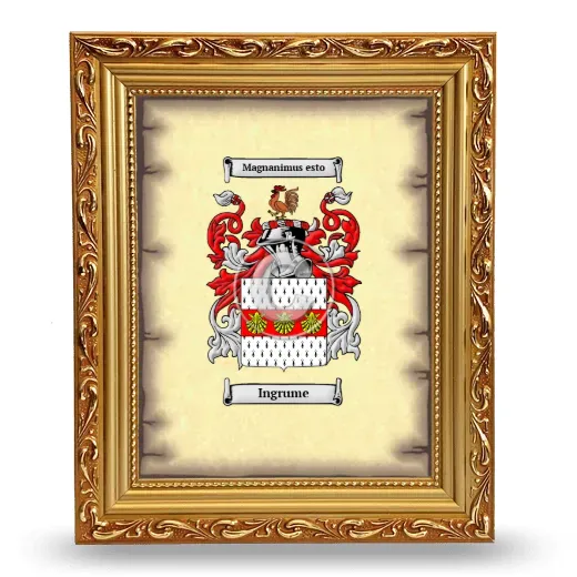 Ingrume Coat of Arms Framed - Gold