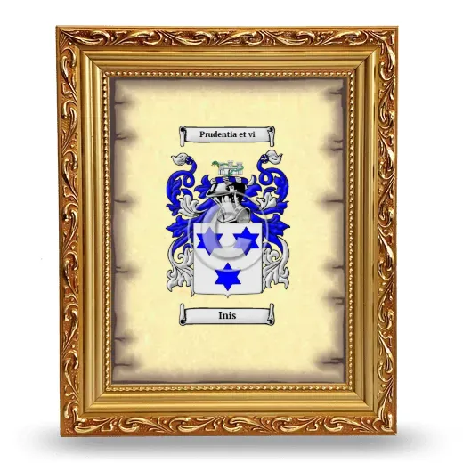 Inis Coat of Arms Framed - Gold