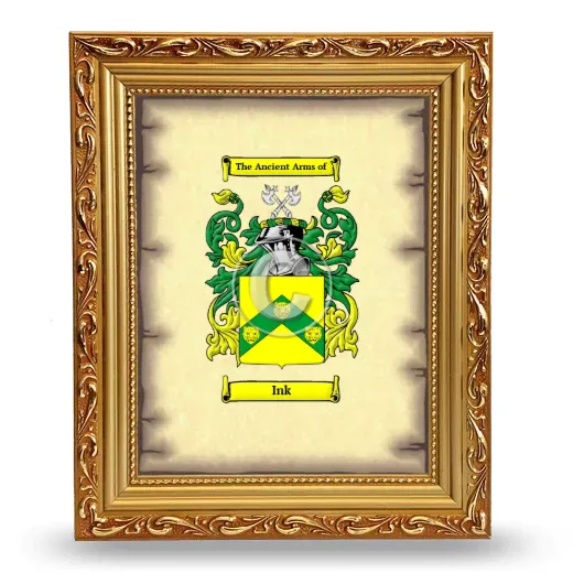 Ink Coat of Arms Framed - Gold