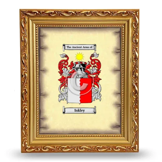 Inkley Coat of Arms Framed - Gold