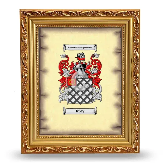 Irbey Coat of Arms Framed - Gold