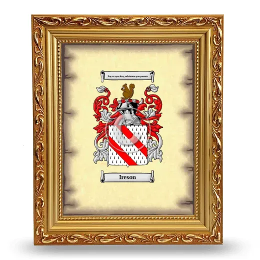 Ireson Coat of Arms Framed - Gold