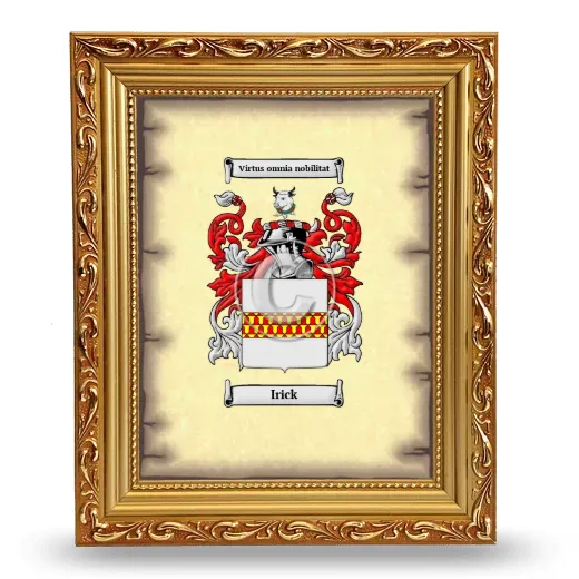 Irick Coat of Arms Framed - Gold