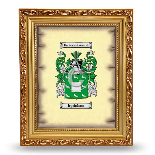 Irprinham Coat of Arms Framed - Gold